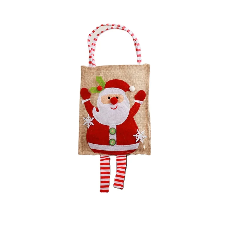 

Santa Claus Christmas activities party supplies gift packaging bag linen shopping handbag