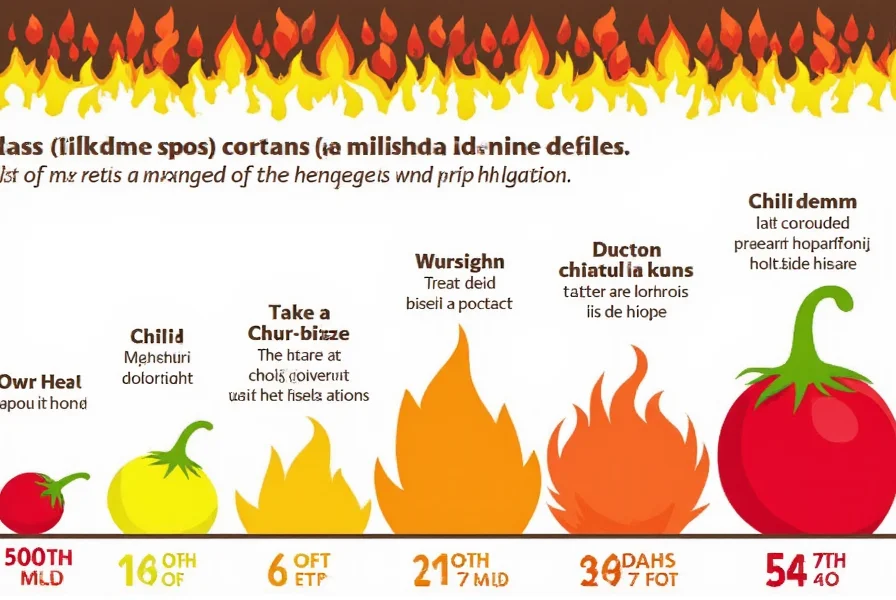 Comparison chart of various peppers with their heat levels