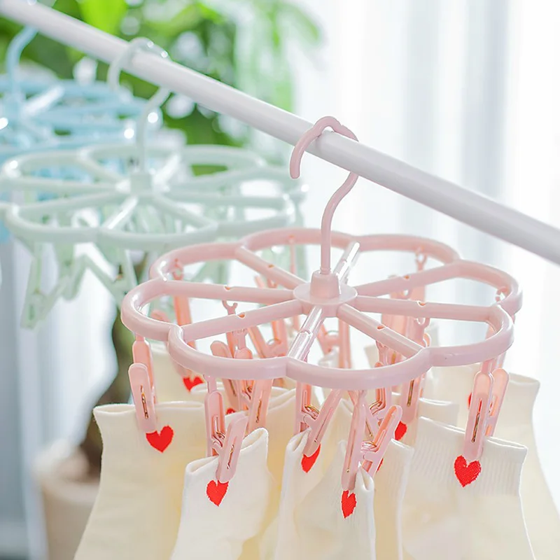 

Household Plum-type Multi-functional Folding Hanger Clothes Clip Children's Socks Rack Clothes Rack Hanging Hanger