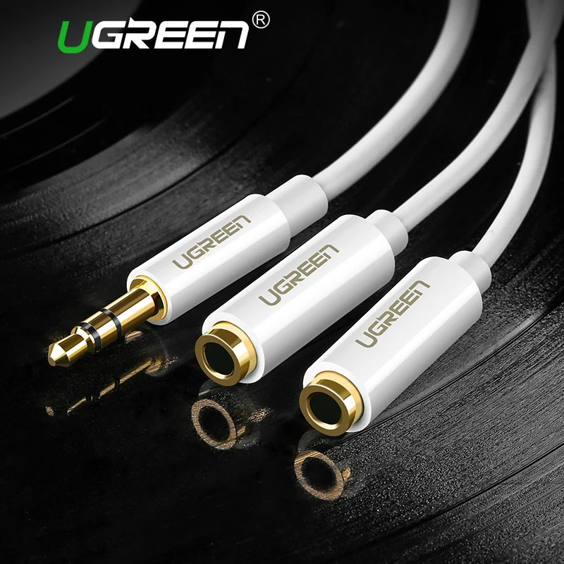 

Freeshipping Ugreen Aux Cable 3.5mm audio Male to Female headphone Earphone Splitter Cables for iphone Laptop Google Tablet, White