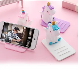 Young girl unicorn cartoon mobile phone holder creative multi-functional desktop adjustable phone stand