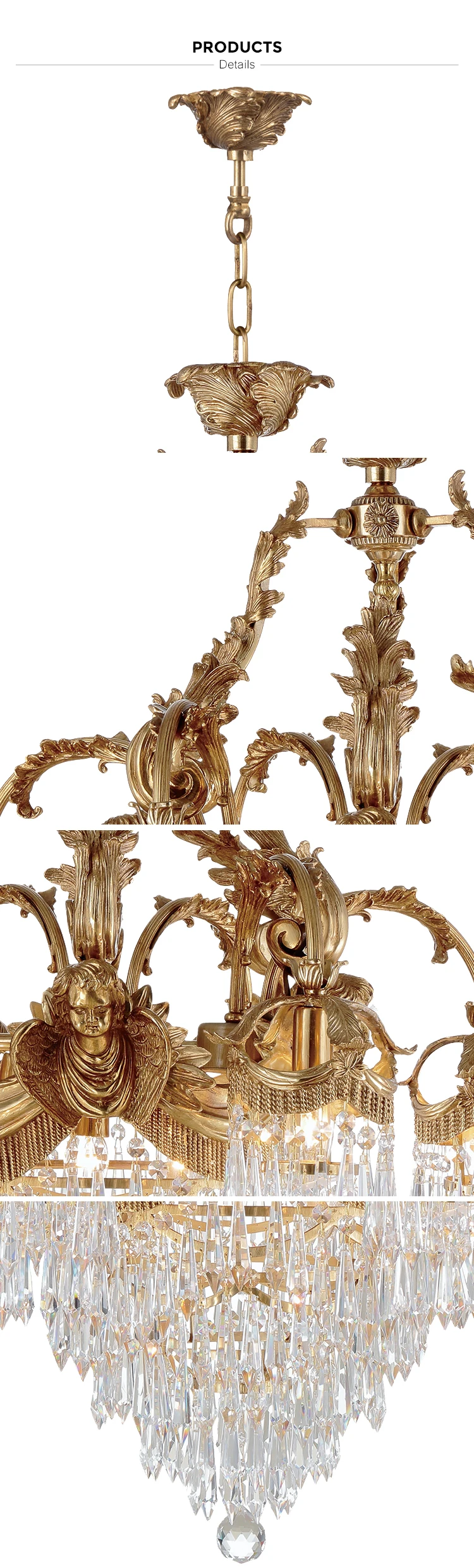 italian copper branch luxury chandelier