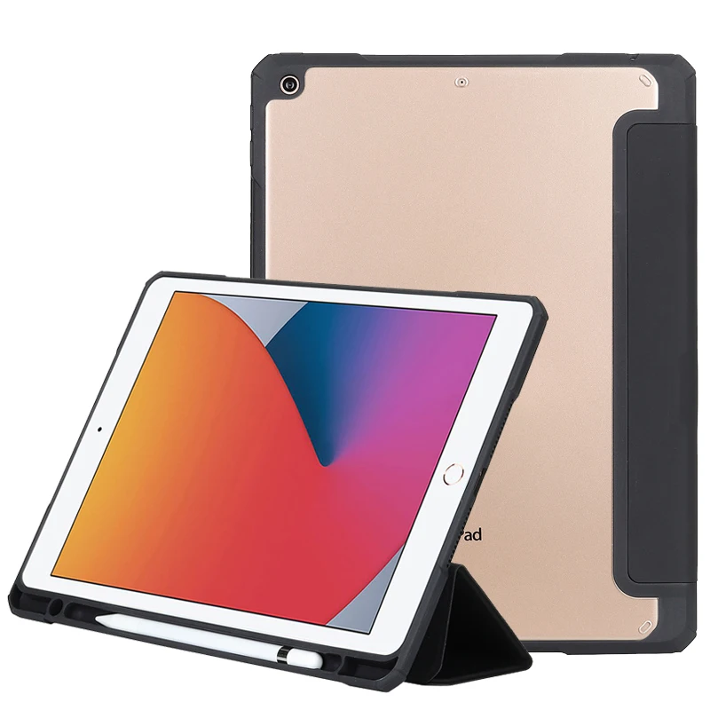 

PU leather case hard clear back cover tablet case for Apple iPad case 10.2 inch