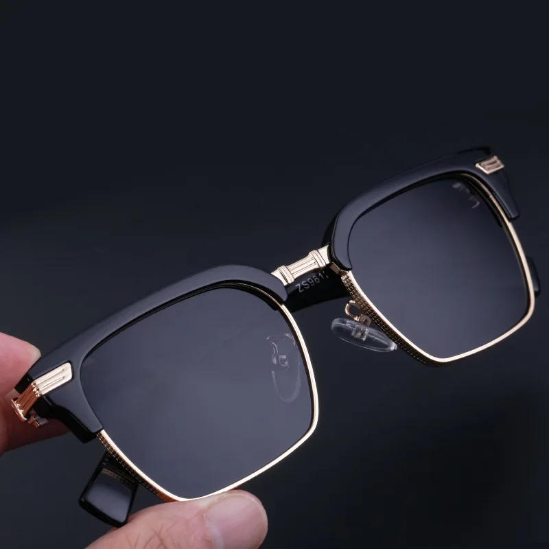 

ZS-98123P High Quality Retro Custom Logo Polarized Sunglasses UV400 Men Sunglasses 2023 Vintage Mens Sunglasses Luxury