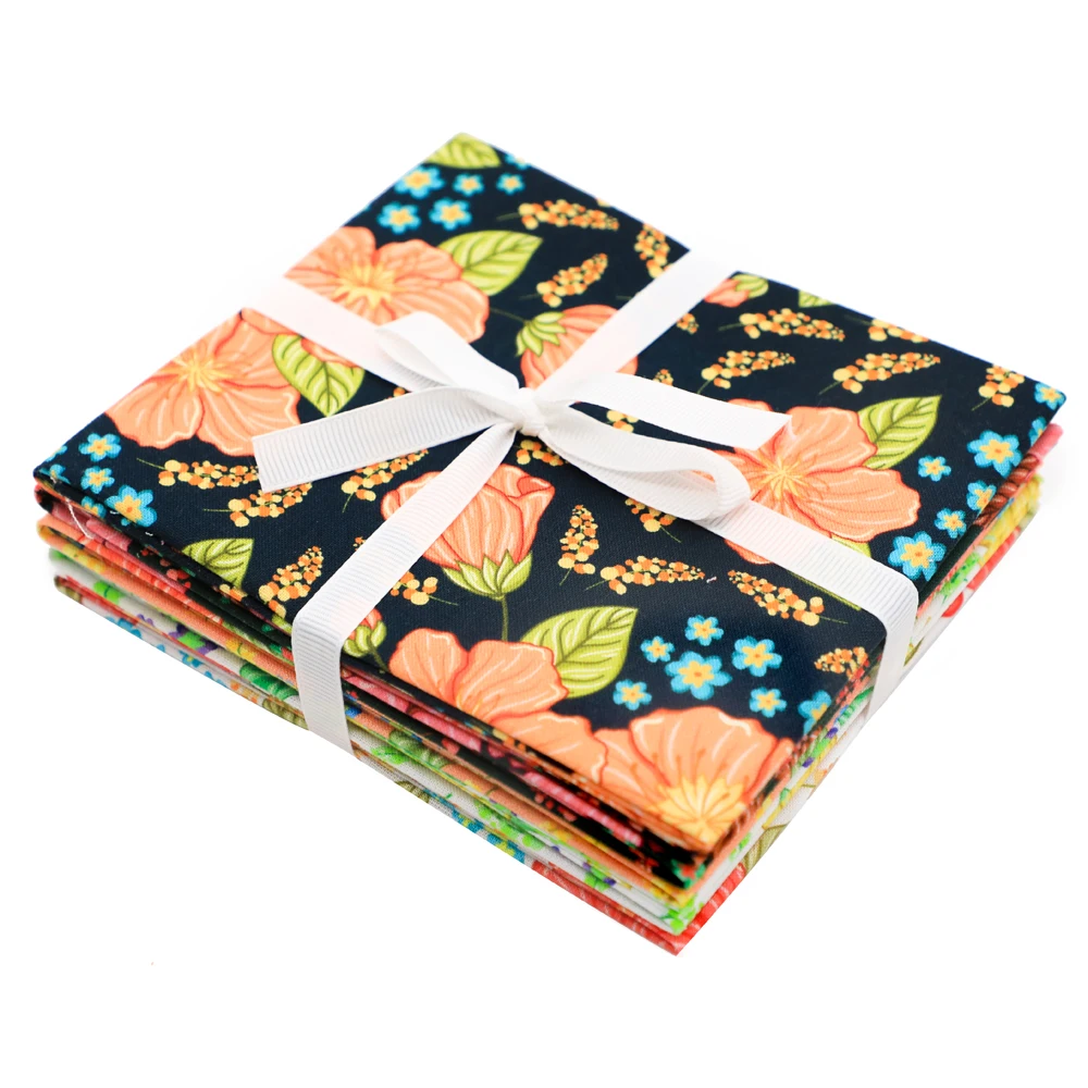 

5 pcs 18'' x 21'' Floral Chinese Rose Print Fat Quarter Bundle Fat Quarters Fabric Bundles Cotton Fat Quarters Bundles