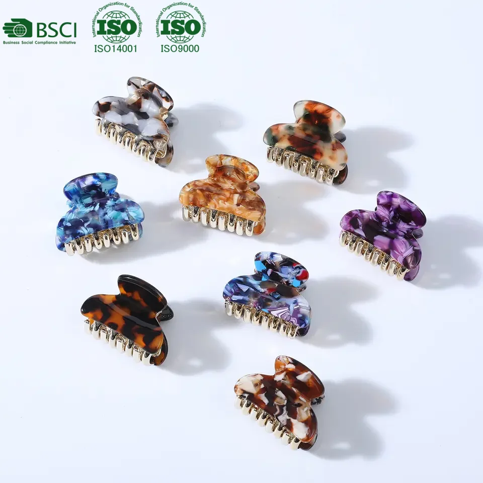 

New temperament acetic acid small hair clip ladies fashion 4cm hair claw