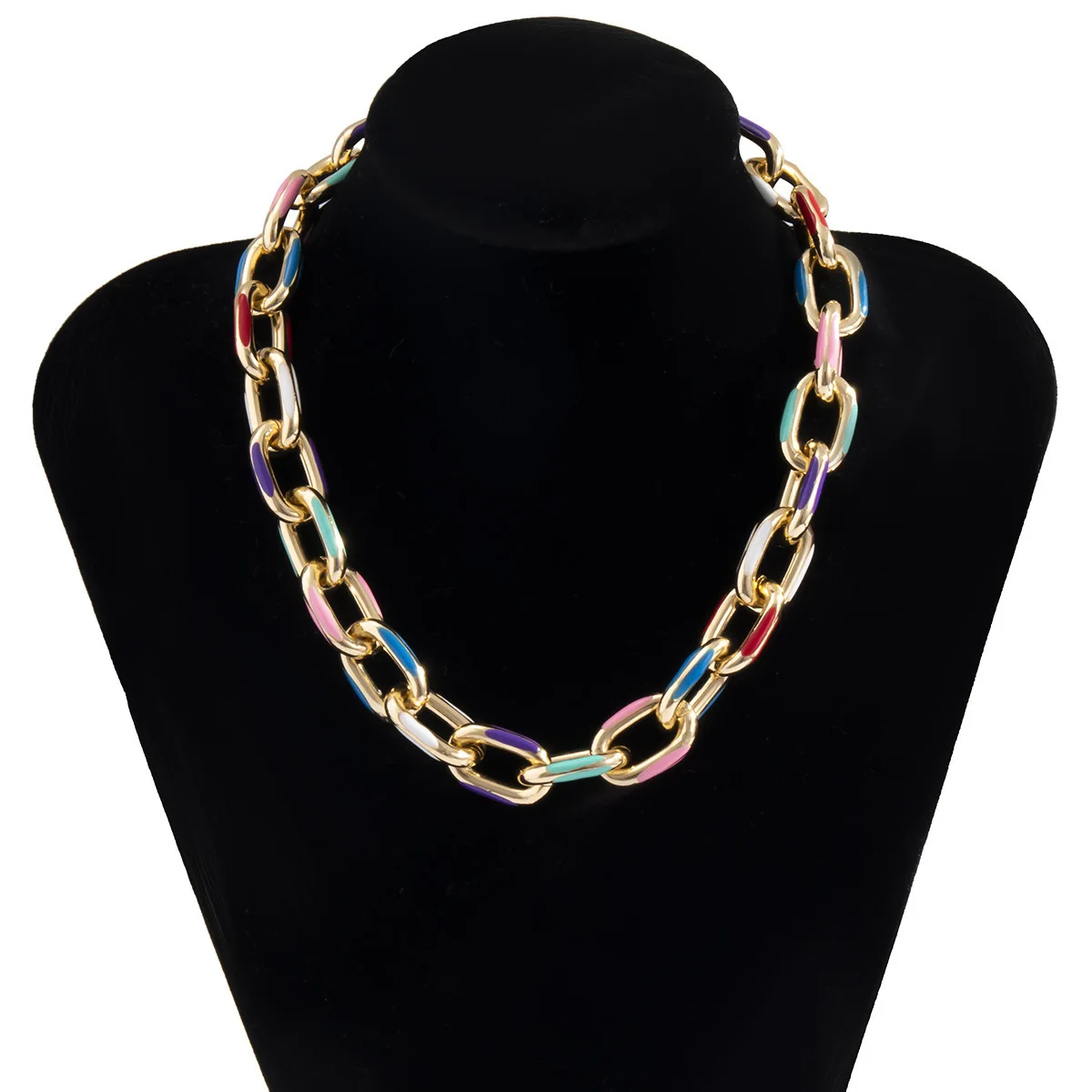 

Hobbyworker Colorful Hip Hop Oil Drop Cuban Thick Collar Chain for Jewelry Necklaces and Bracelet