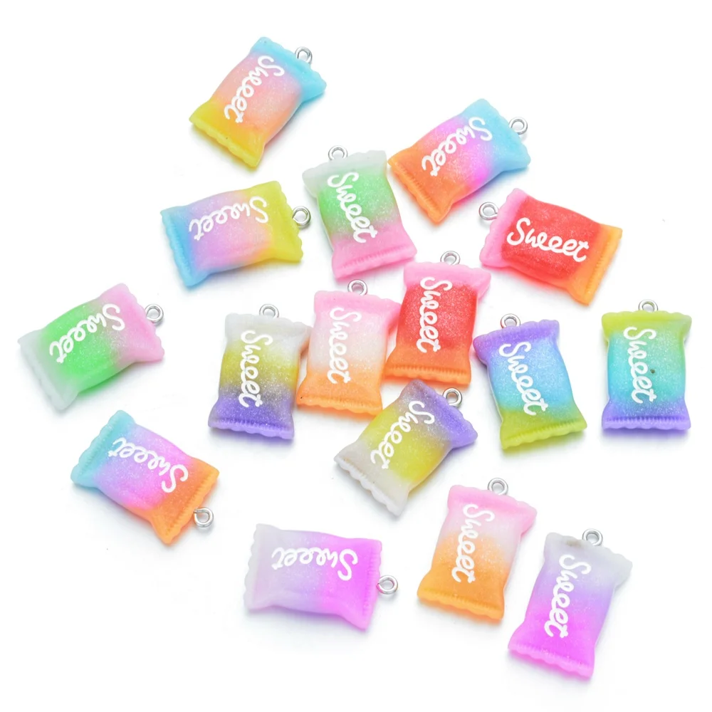 

Mixed Colorful Sweet gradient candy Resin Charms For Women Girls DIY jewelry Making Necklace Bracelet Jewelry Gift wholesale, Picture