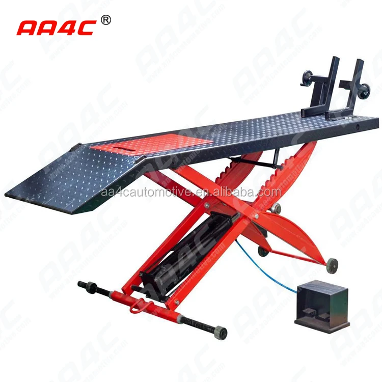 Aa4c 450kg 1000lb Air Operated 48" Width Atv Motorcycle Lift Table With Side Extensions