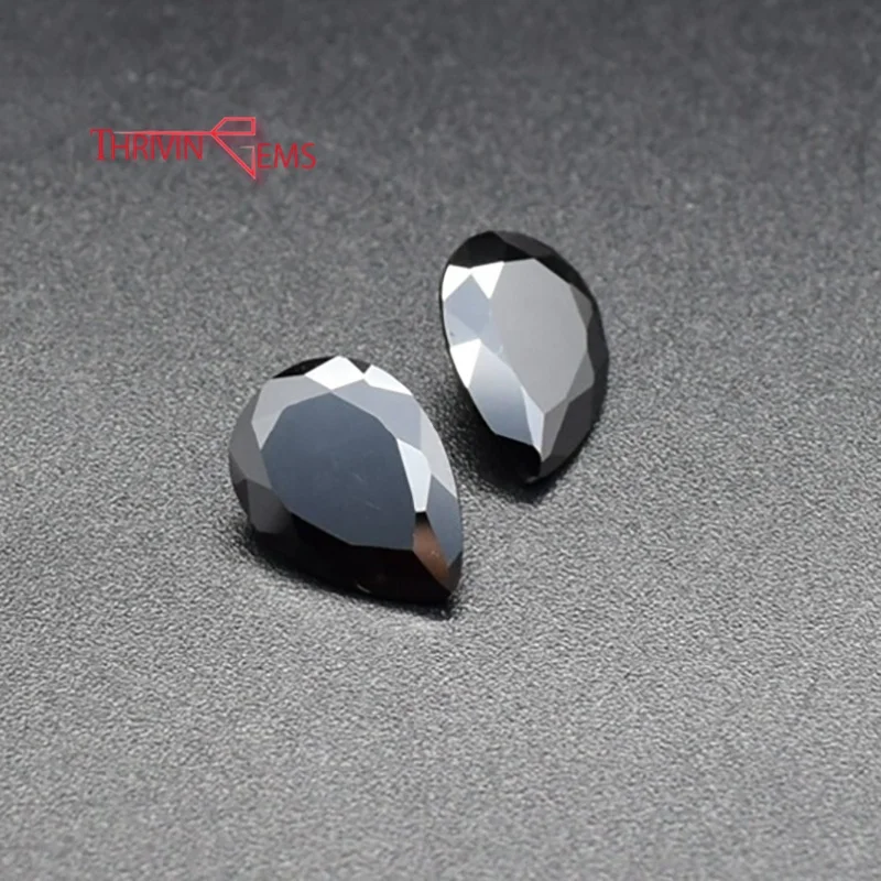 

Best Lab Diamond Wholesale Synthetic Diamonds Price Per Carat Black Cubic Zircon Pear Gemstone