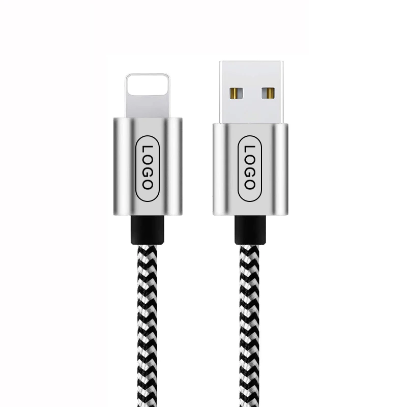 For iPhone USB Cable Charger 3ft 6ft 10ft Nylon Braided 2.4A For iPhone Charging Cable 1m 1.5m 2m 3m Data Charger Cable USB Cord