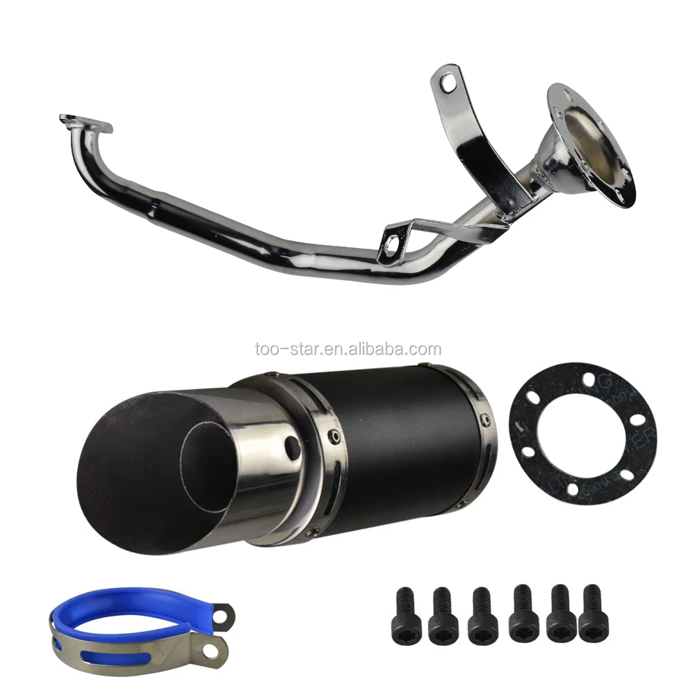 4 Stroke Scooter Short Performance Exhaust System For GY6 150cc Chinese Scooter 