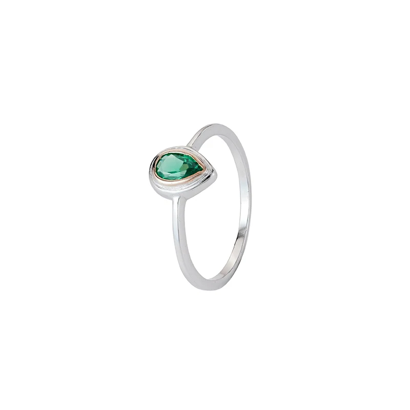 

Cz Rings Tear Drop Simple Sterling Silver Teardrop Classic Green Cubic Zirconia Ring