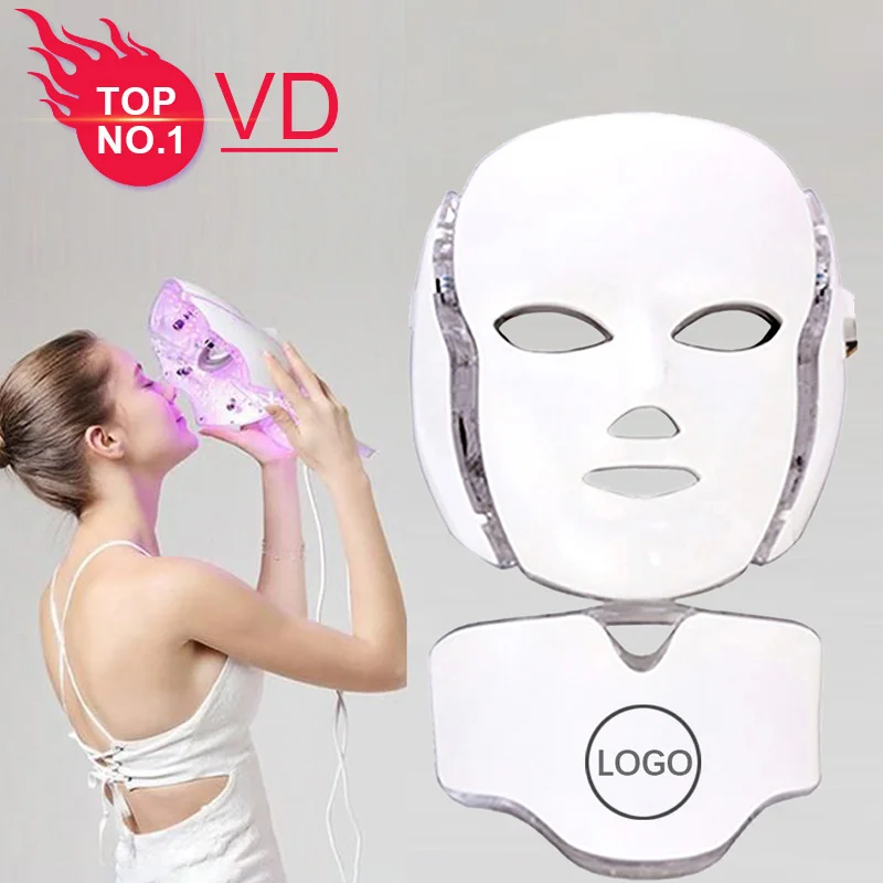 

LED Facial Masks OEM PDT Photon Skin Beauty Therapy 7 Colors Light Facial Led Mask For Skin Care