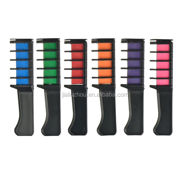 

6 colors hair chalk comb non-toxic salon party diy temporary dye r hair chalk comb, 10 colors