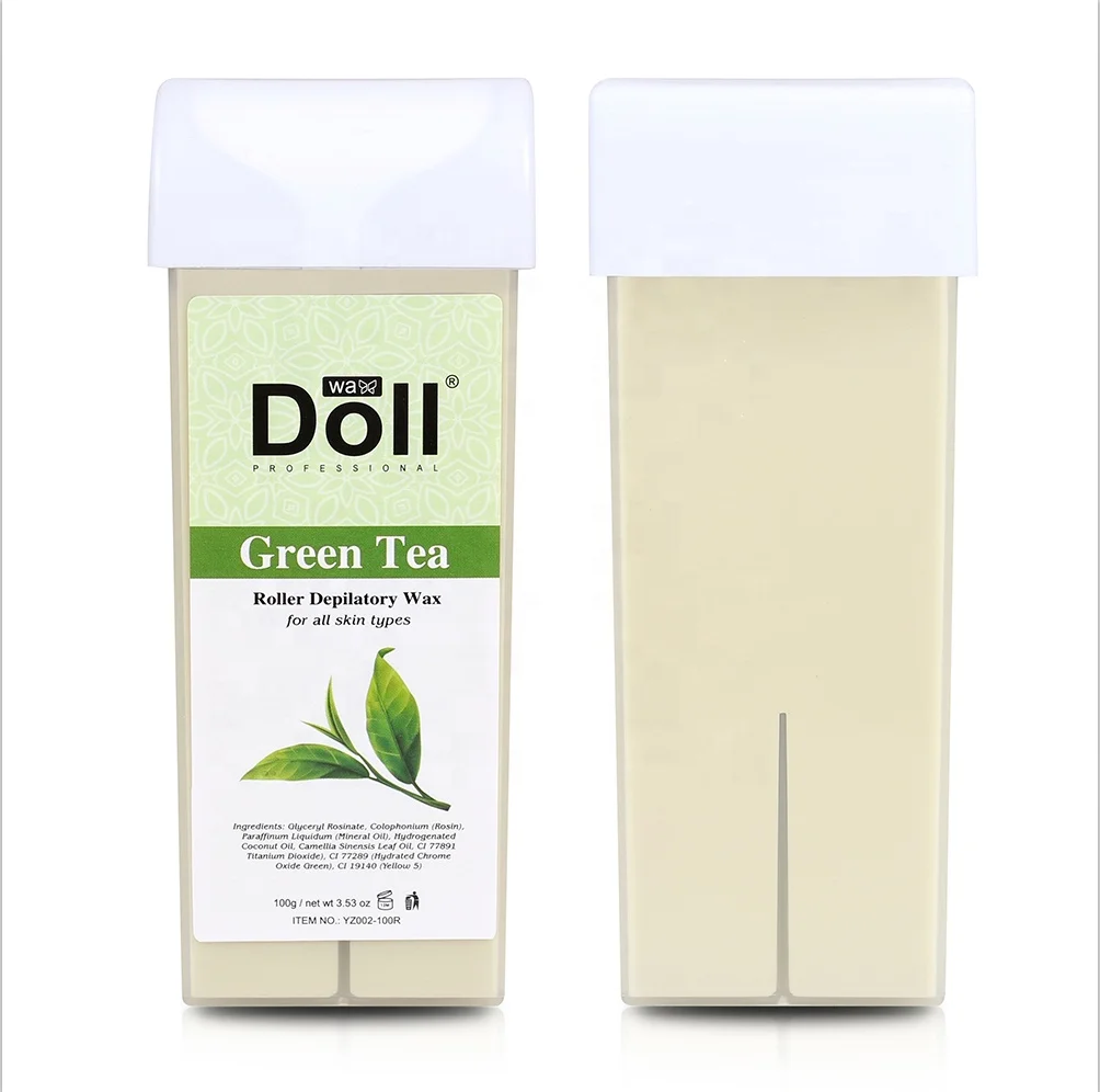 

100g Green Tea Roll On Hot Film soft wax best Hair Removal liposoluble roller Wax Wholesale Warm Wax