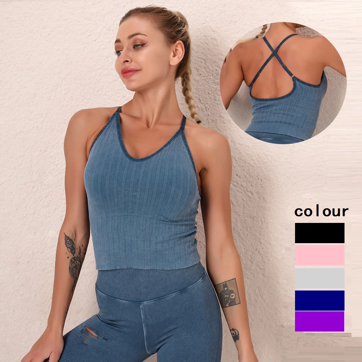 

BBLXF6315 Seamless washing Tattoo sexy fitness vest yoga Bra