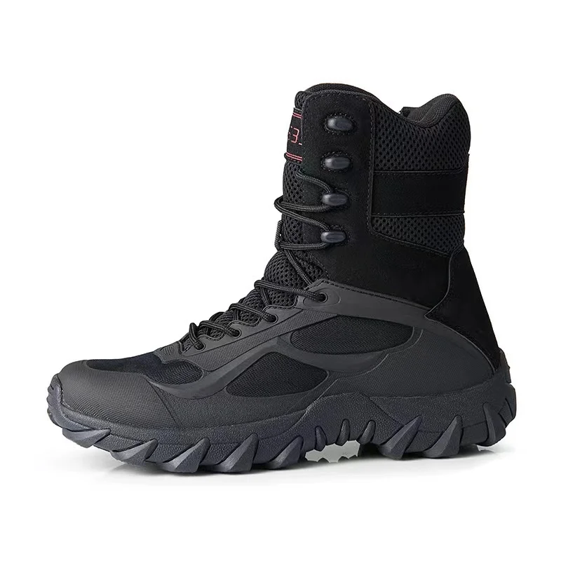 WANZHUO Wholesales High-Top Outdoor Desertanti slip HikingTraining Climbing Shoes  Leather Tactical boots Botas De Cuero