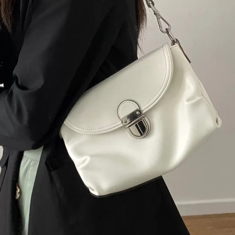 

Niche Single Shoulder Handbag Armpit Female Messenger Bag Ins Retro Soft Leather