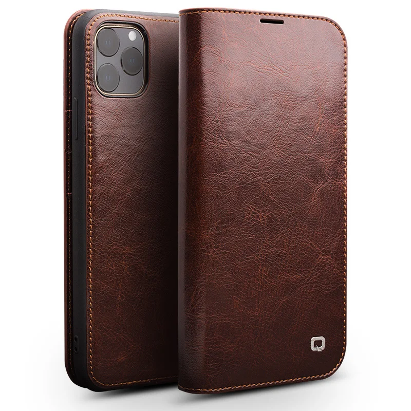 QIALINO New Flip Leather Wallet Phone Cover For iPhone 11 pro Case