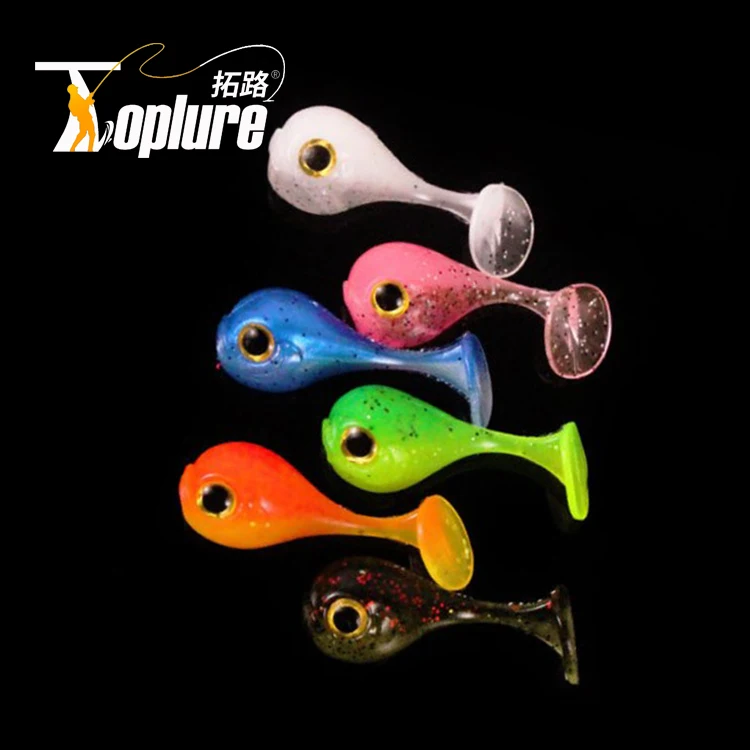 

TOPLURE NEW arrival fishing lures soft bait 4.5cm 3g two-tone silicone bass minnow bait plastic lure pasca shad soft lure