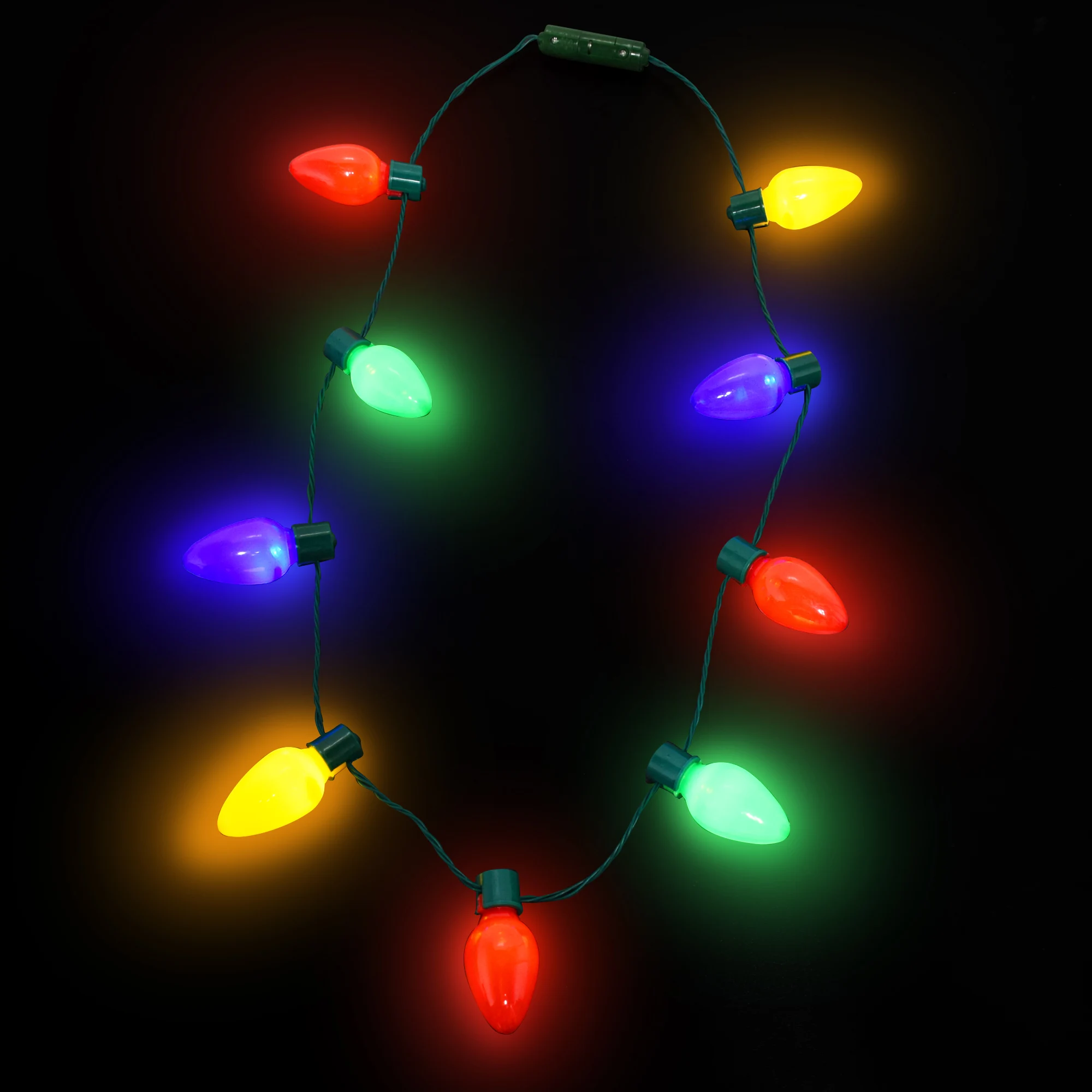 

Neon Party Supply Light Up Collar Strap Open Weight Led Christmas Holiday Star Santa Necklace