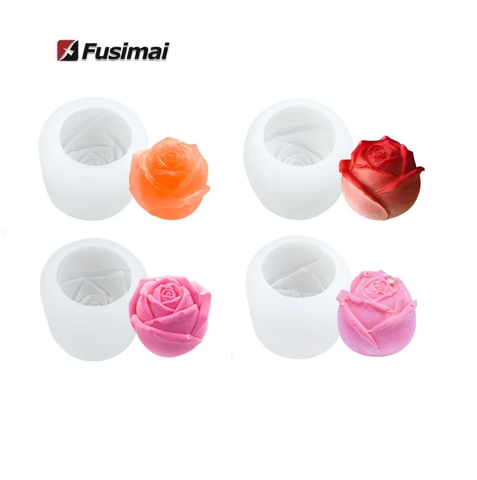 

DIY Valentine's day hand soap scented candle mold silicone rose ice mold
