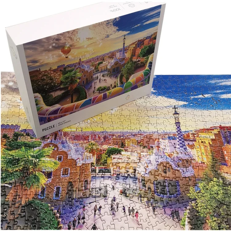 

2023 Best Selling Customizable 1000 Piece papery Jigsaw Puzzle Game Montessori Educational toys for Adults and Kids Gift