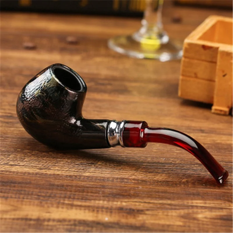 

Plastic Round Wooden Black Smoking Pipe