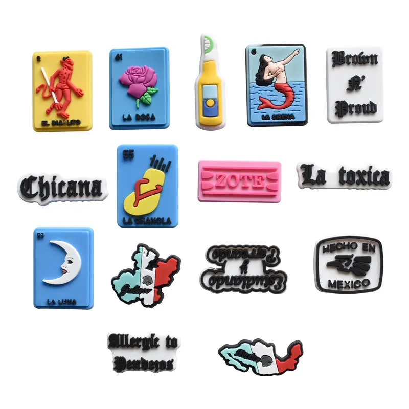 

wholesale Mexican croc charms brand cartoon beer Can drinks shoe decorations for sandal crok accessories shoe charm, As picture