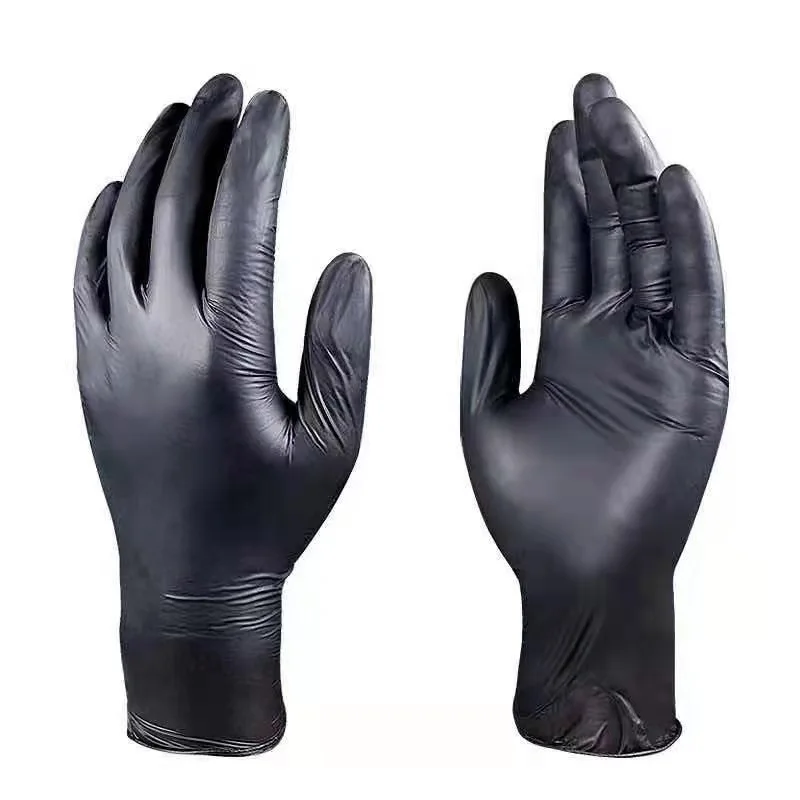 

Black High Elastic Powder-free Safety Gloves Household Protection 100 pcs/box Nitrile Synthetic Gloves