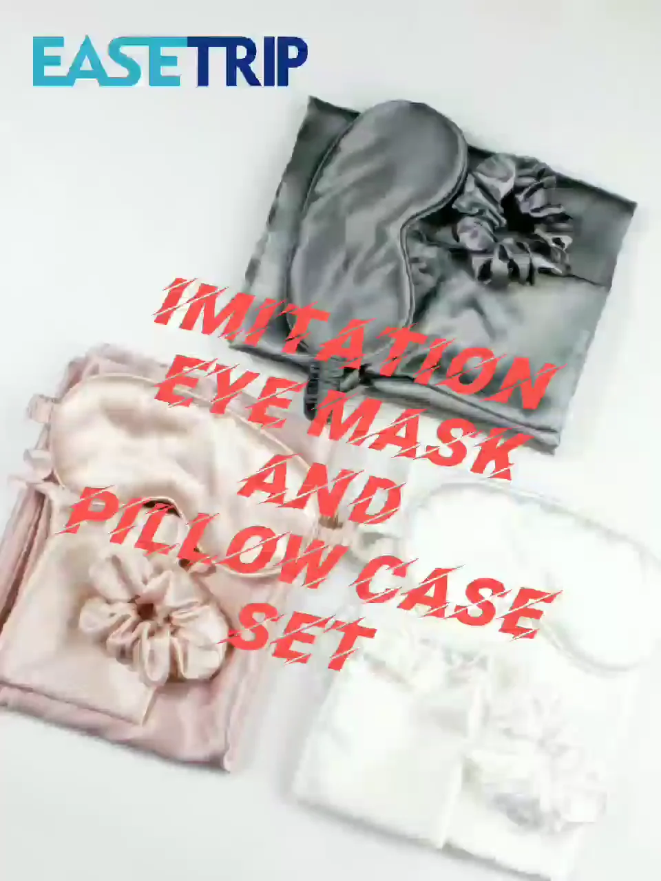 Easetrip Silk Pillow Eye Mask Set Silk Eyemask Custom Satin Sleepmask