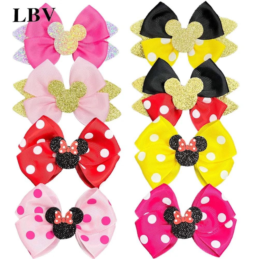 

LBV Accessories new girl's headdress accessories cute girl hairpin card pink wave dot bow cartoon hairpins