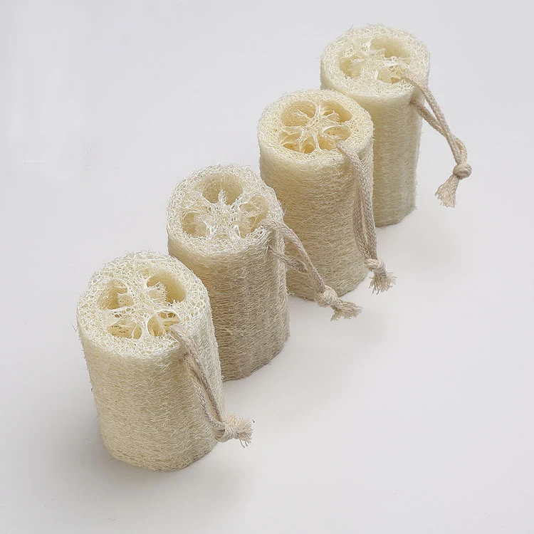 

4 Inches Factory Hot sale Eco-friendly Natural Lufa Sponge Loofah Body Scrubber