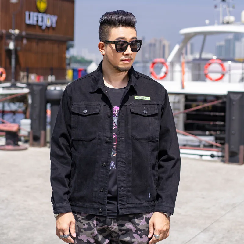 

2XL-9XL wholesales big and tall denim jacket for men stylish plus size men jeans cropped denim jacket