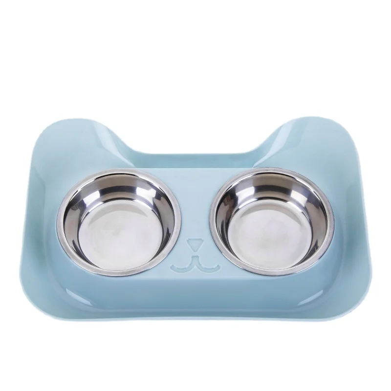 

portable double bowl stainless steel pet feeding and water bowl