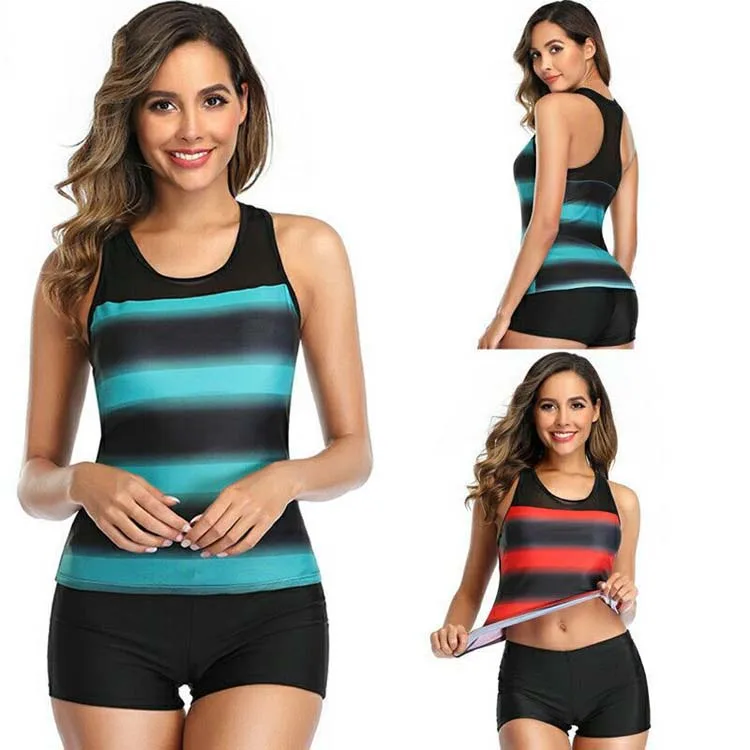 

2021 Fashion Custom women swim wear string no minimum swim suit high waist stripe swimwear woman plus size swimsuits