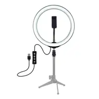 

PULUZ 10 inch USB 3 Modes Dimmable LED Ring Selfie Photography Video Lights with mobile phone clip