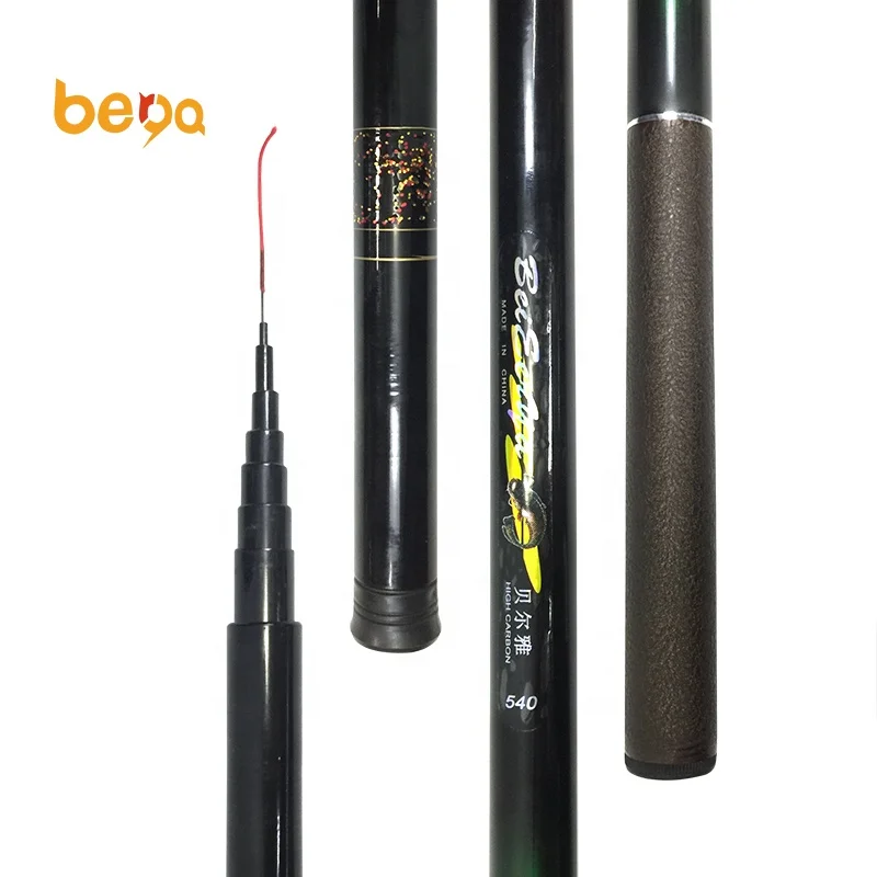 

Beierya High Quality Hand Fishing Rod Pole Telescopic Carp Fishing Rod for River Stream Fishing Tackle 3.6M-7.2M, Black, customizable