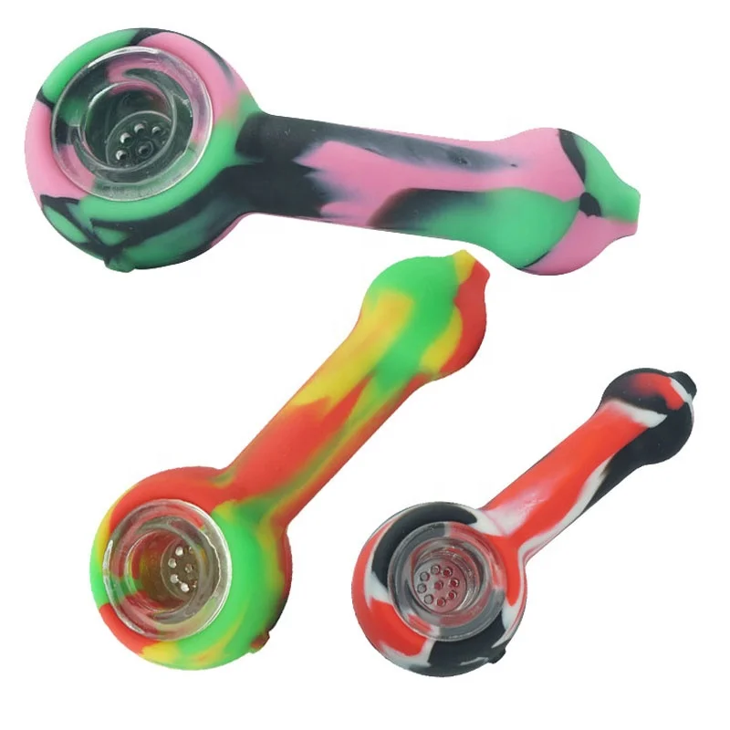 

Wholesale glass smoking accessories silicone rubber tobacco pipes smoking pipe