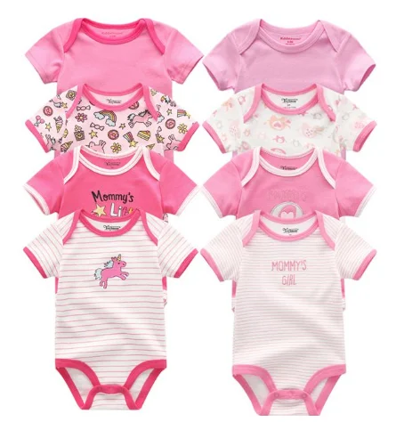 

8 PCS/ Short Sleeve Baby Rompers 100%Cotton overalls Newborn clothes Roupas de bebe boys girls jumpsuit&clothing