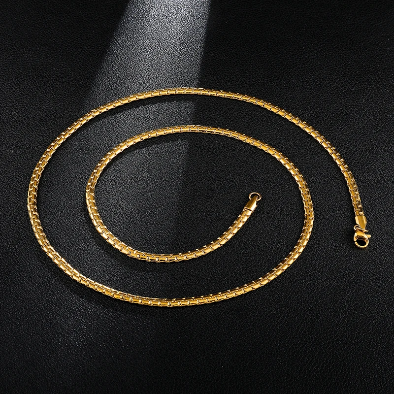 

Ruigang 24inch Stainless Steel Nk Link Chain Necklace For Men Fashion Hip Hop Jewelry, Silver/gold/rose gold