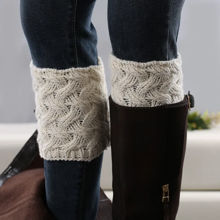 

Christmas Wool leg warmers lady crochet leg warmers pretty knitted boot cuffs Women Short Boots Socks Knitted Leg Warmers Socks