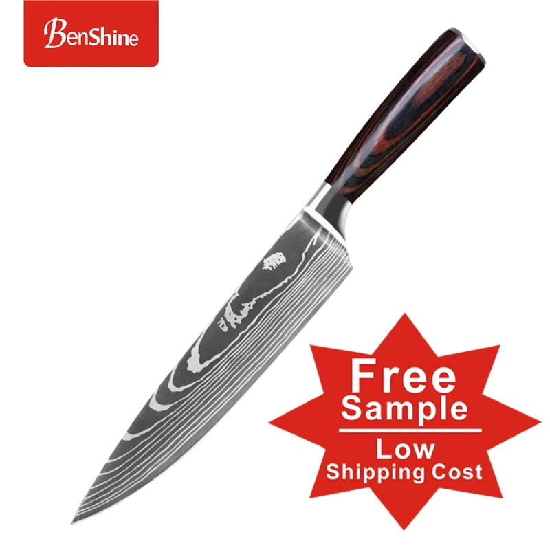 Damascus Pattern Stainless Steel Kitchen Chefs wood handle 8 Inch Japanese Chef Knife