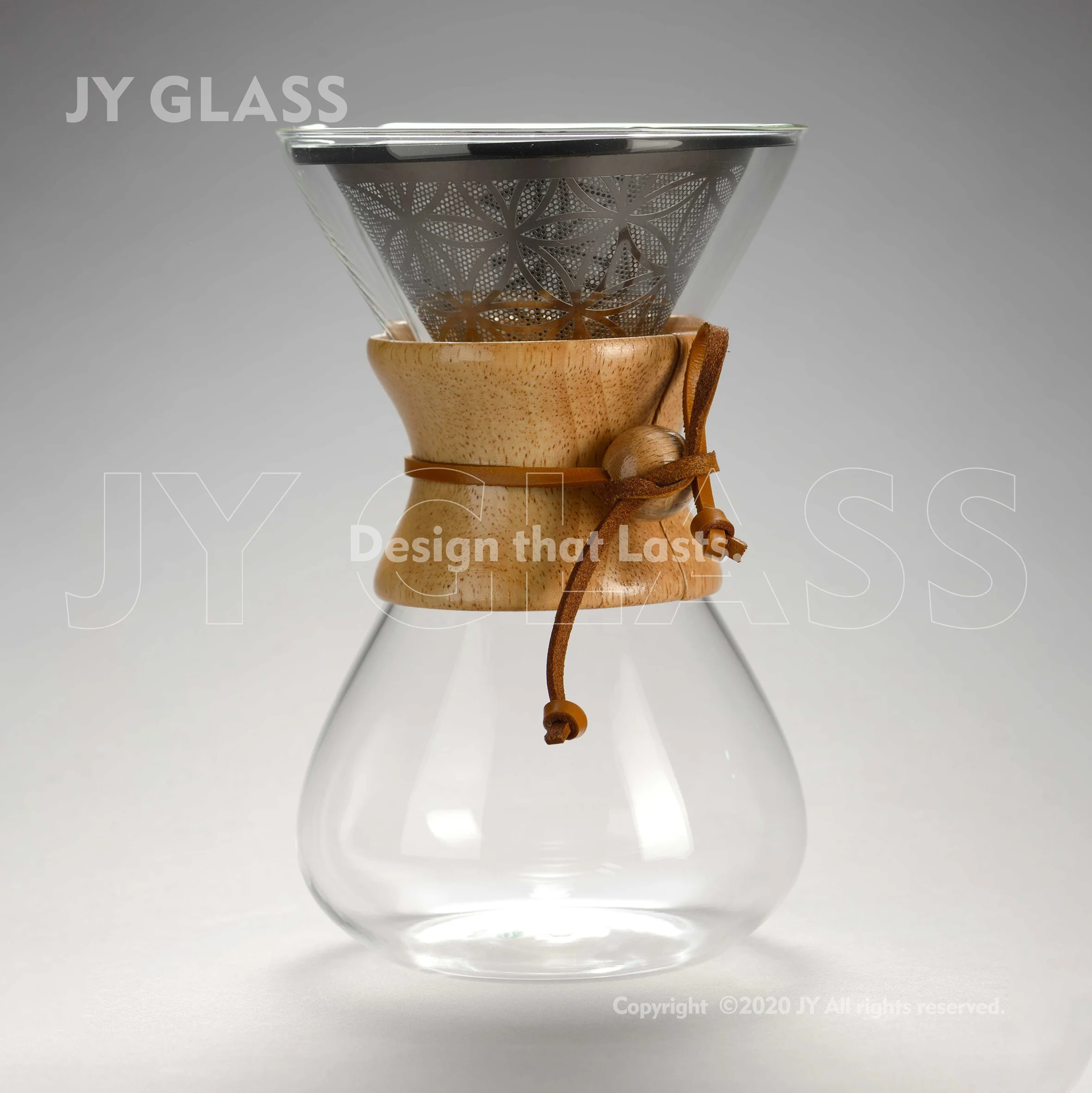 

JY Paperless Glass Pour Over Coffee Maker, Clear