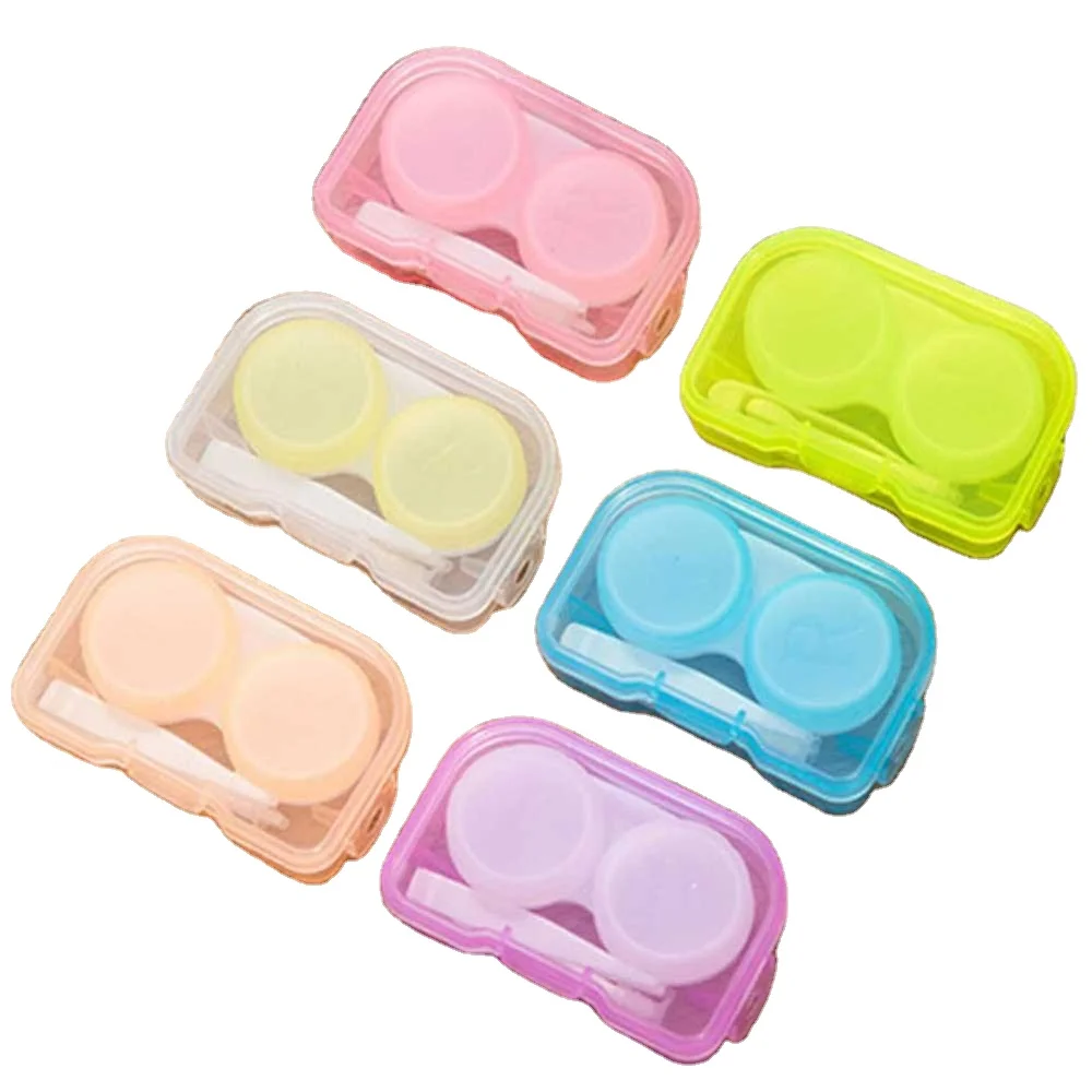 

Random Color Transparent Pocket Plastic Contact Lens Case Travel Kit Easy Take Container Holder