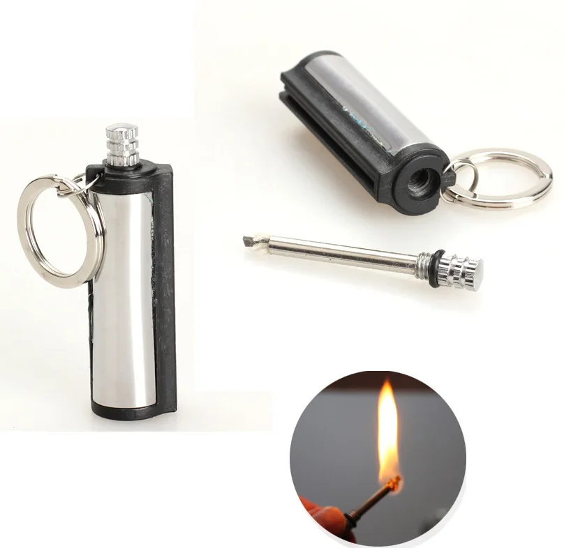 

Modern minimalist style Outdoor survival tools Smoking accessories Stainless steel match lighter Cylindrical striker permanent