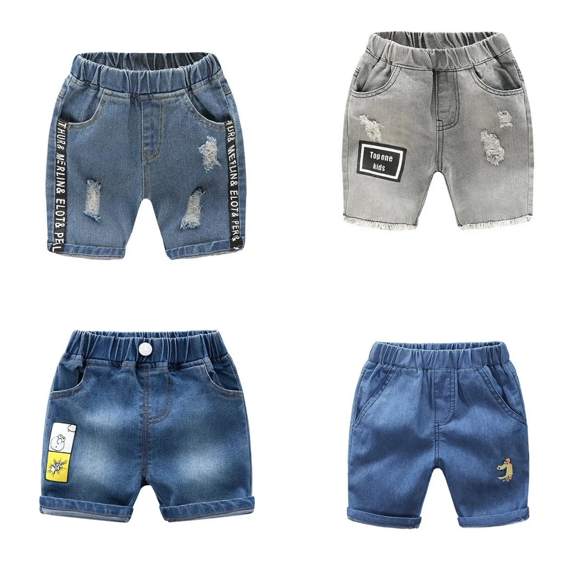 

Boys' summer denim shorts children's trousers thin section five - cent pants big kids summer pants