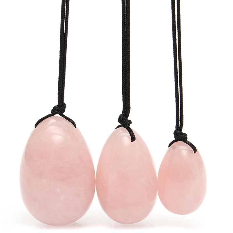 
rose Quartz aventurine jade stone crystal stone Kegel yoni eggs set with massage stick 