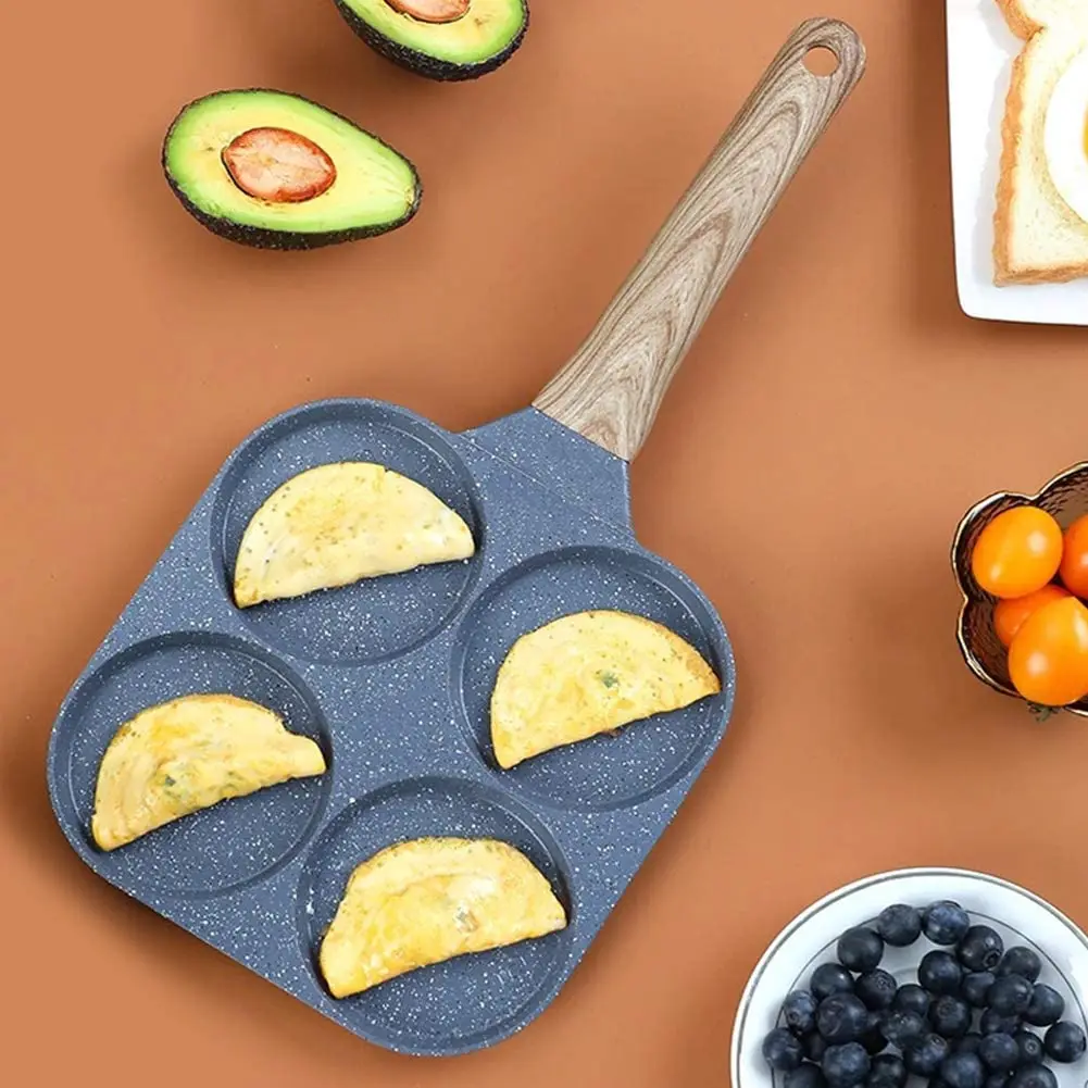 

4 hole non-stick egg and pancake breakfast maker pan, Black
